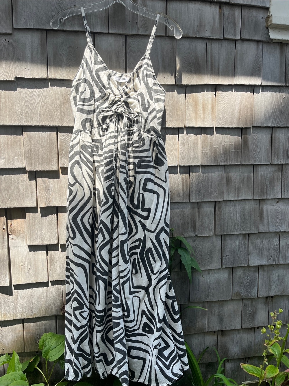 Cotton/flax summer maxi dress M